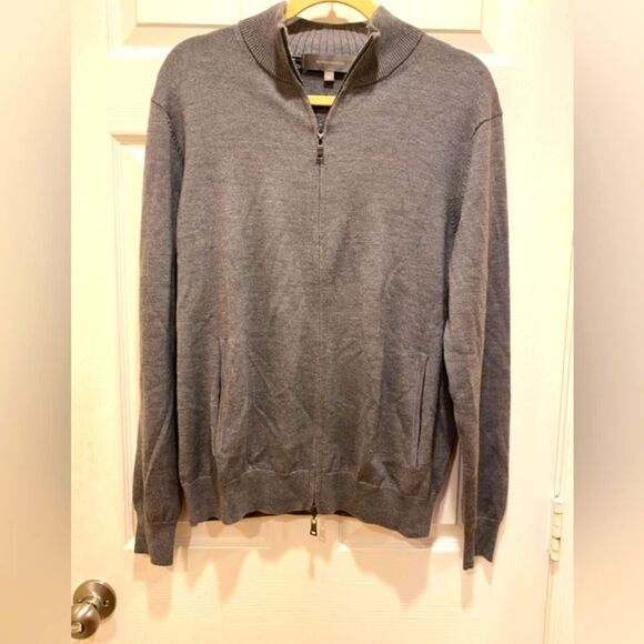 Neiman Marcus 1/4 Zip Sweater, Men's sz M, Gray